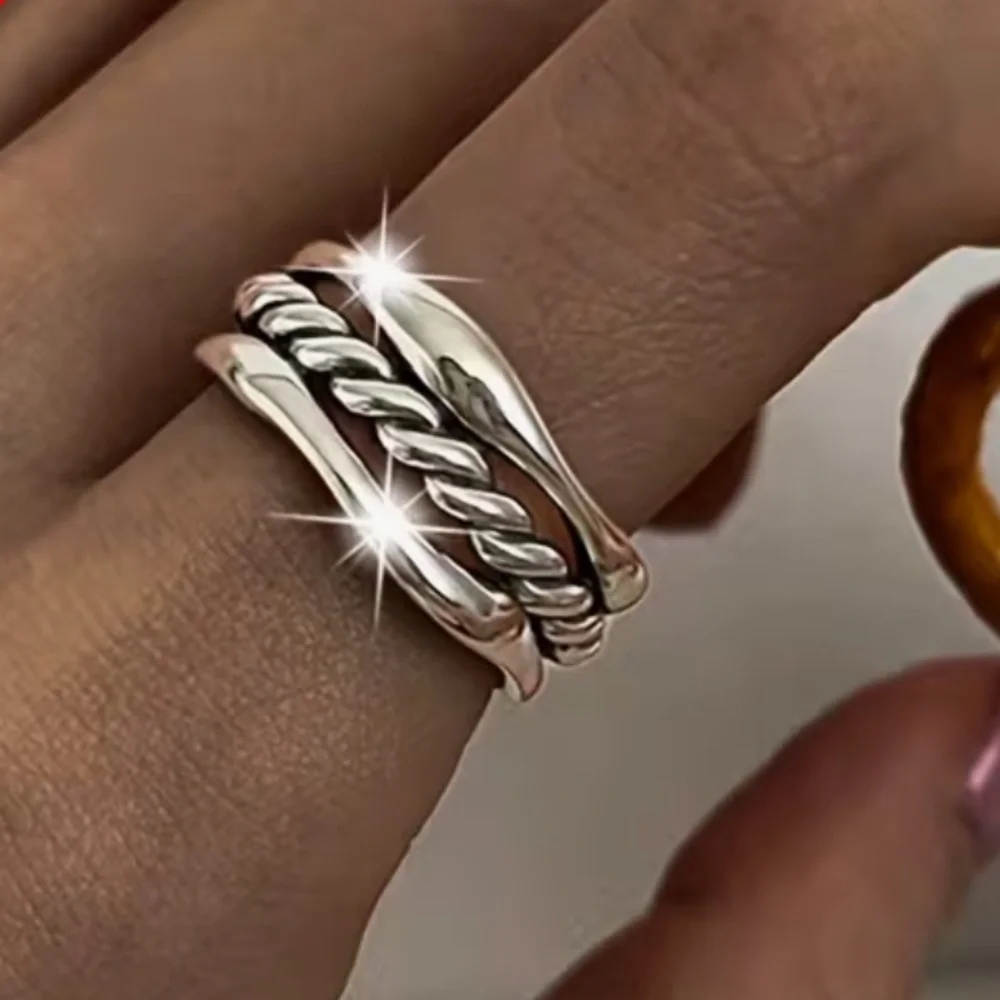925 sterling Silver Twisted rope Ring